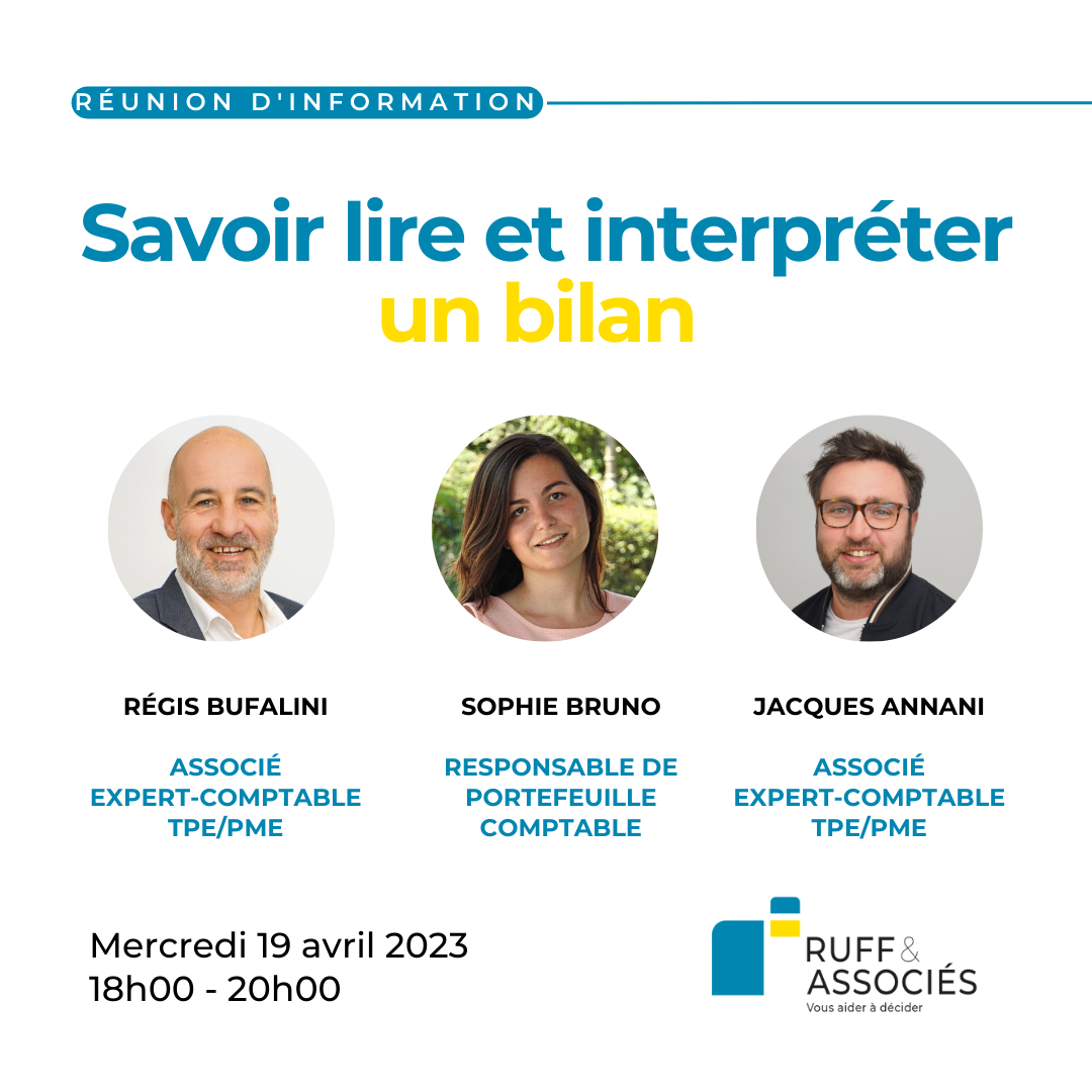 Réunion d'information l Savoir lire et interpréter un bilan avec Régis Bufalini, Sophie Bruno et Jacques Annani